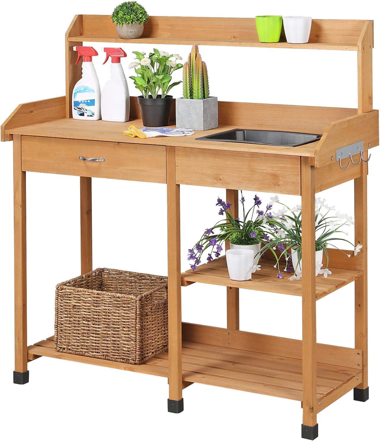 Stół ogrodniczy z zlewem i szu – Gardening Tools Wooden recenzja i cena